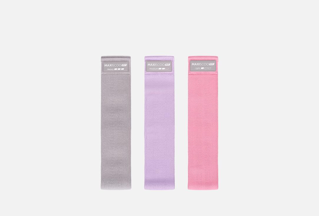 Изображение товара Набор фитнес резинок MAXISCOO FIT тканевые с Мешком для Хранения