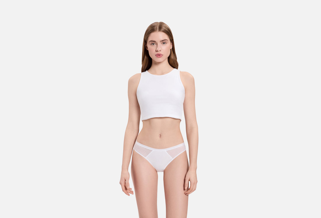 Изображение товара Женские трусы-слипы Mark Formelle белые с сетчатым дизайном, комфортная посадка