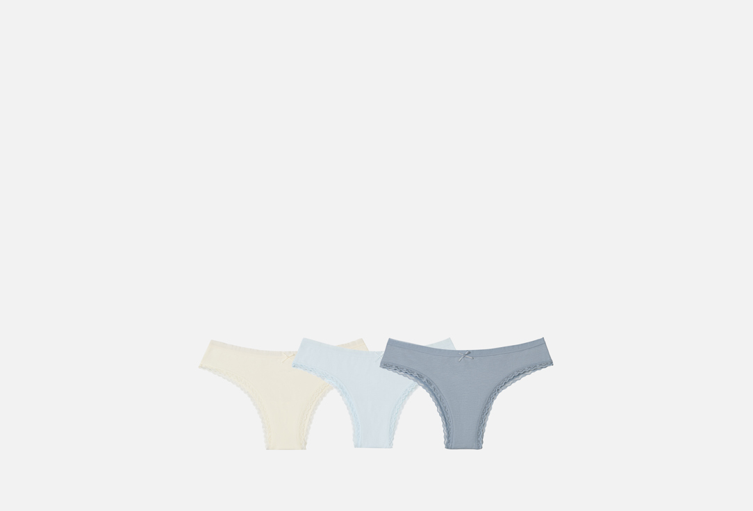 Изображение товара Набор из трех хлопковых трусов слипов Mark Formelle для женщин с низкой посадкой