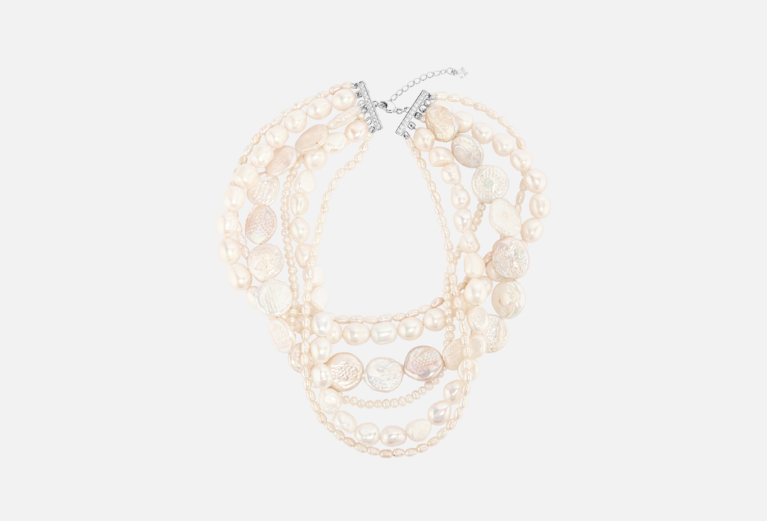 Изображение товара Колье Элизабет из натурального речного жемчуга с серебристой фурнитурой