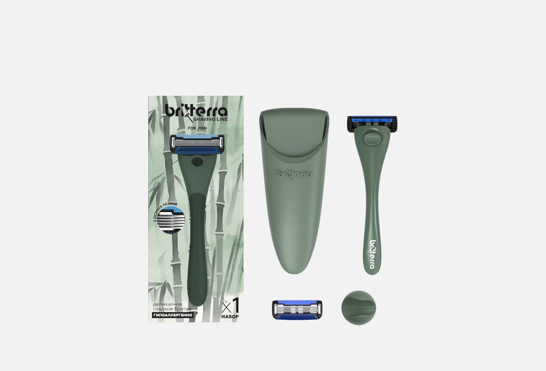 

Мужская бритва-станок + 1 кассета BRITTERRA, GREEN 2 шт