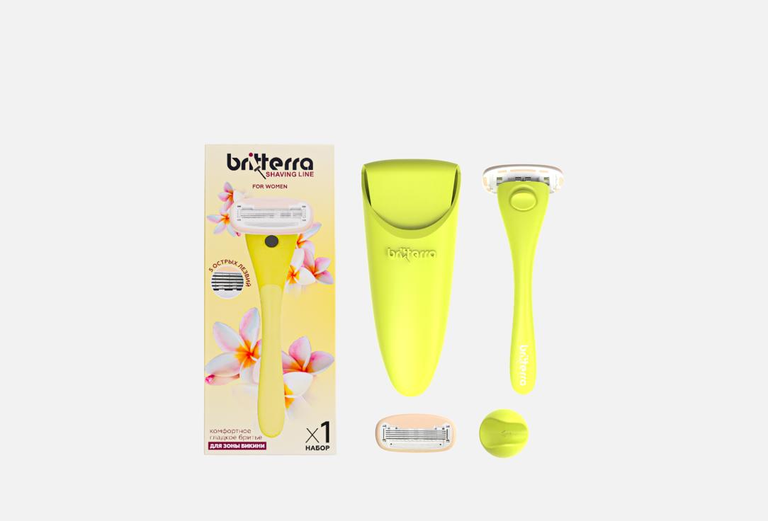 Изображение товара Женская бритва-станок Britterra Yellow с кассетой и аксессуарами для гладкой кожи