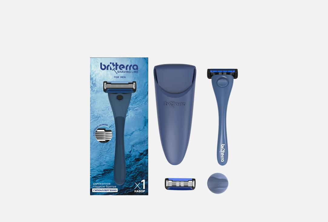 

Мужская бритва-станок + 1 кассета BRITTERRA, BLUE 2 шт