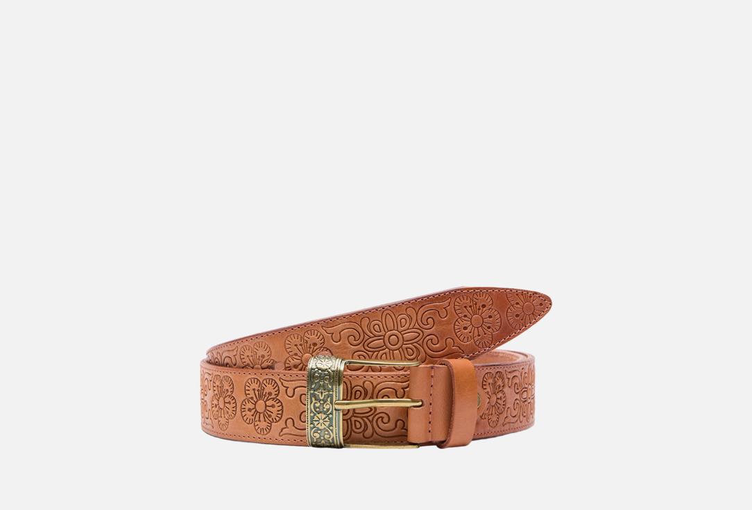 Изображение товара Женский ремень ALEXANDER TS Flower из натуральной кожи с узором цветов
