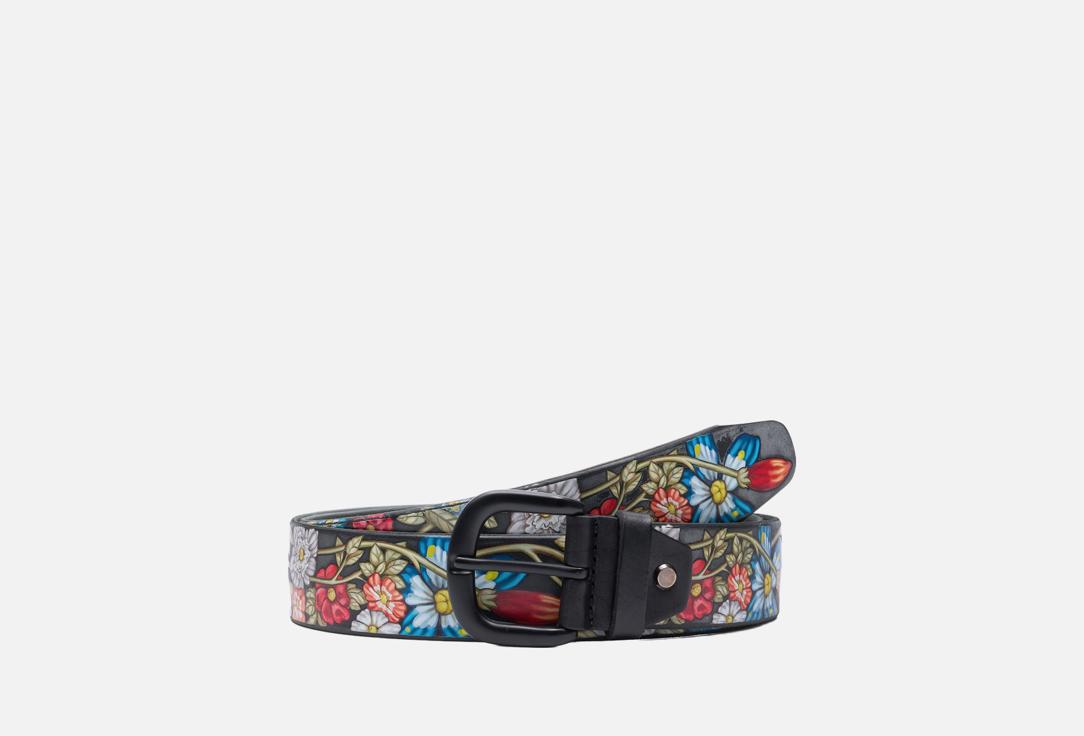 Изображение товара Женский ремень из натуральной кожи с ярким цветочным принтом 100-110 см