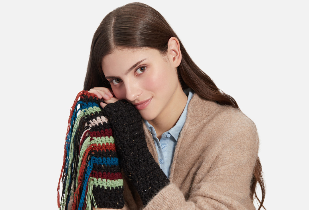 

Митенки CHECK YA HEAD, Черный, Двуцветные 1 шт