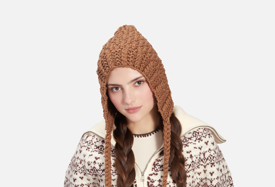 Изображение товара Чепчик Check Ya Head зимний с завязками-кисточками для унисекс