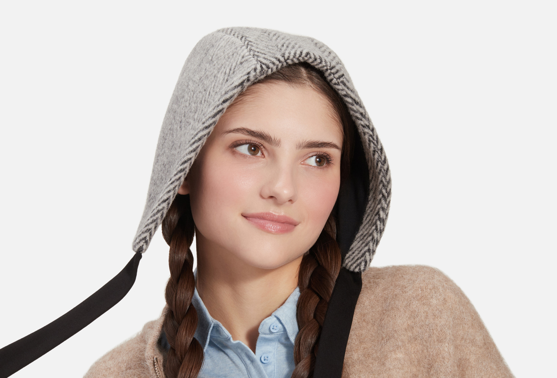 

Чепчик A°T’T”, Серый, С завязками из джерси 1 шт