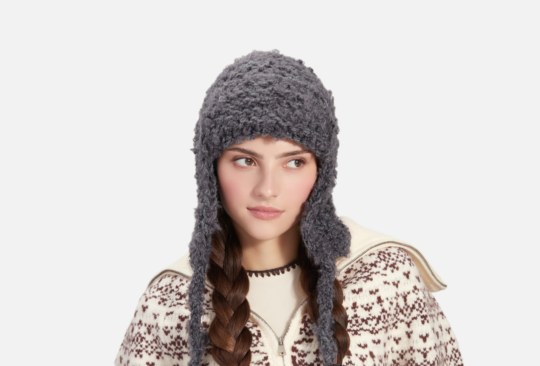 Изображение товара Шапка-ушанка Check Ya Head из буклированной пряжи для зимы