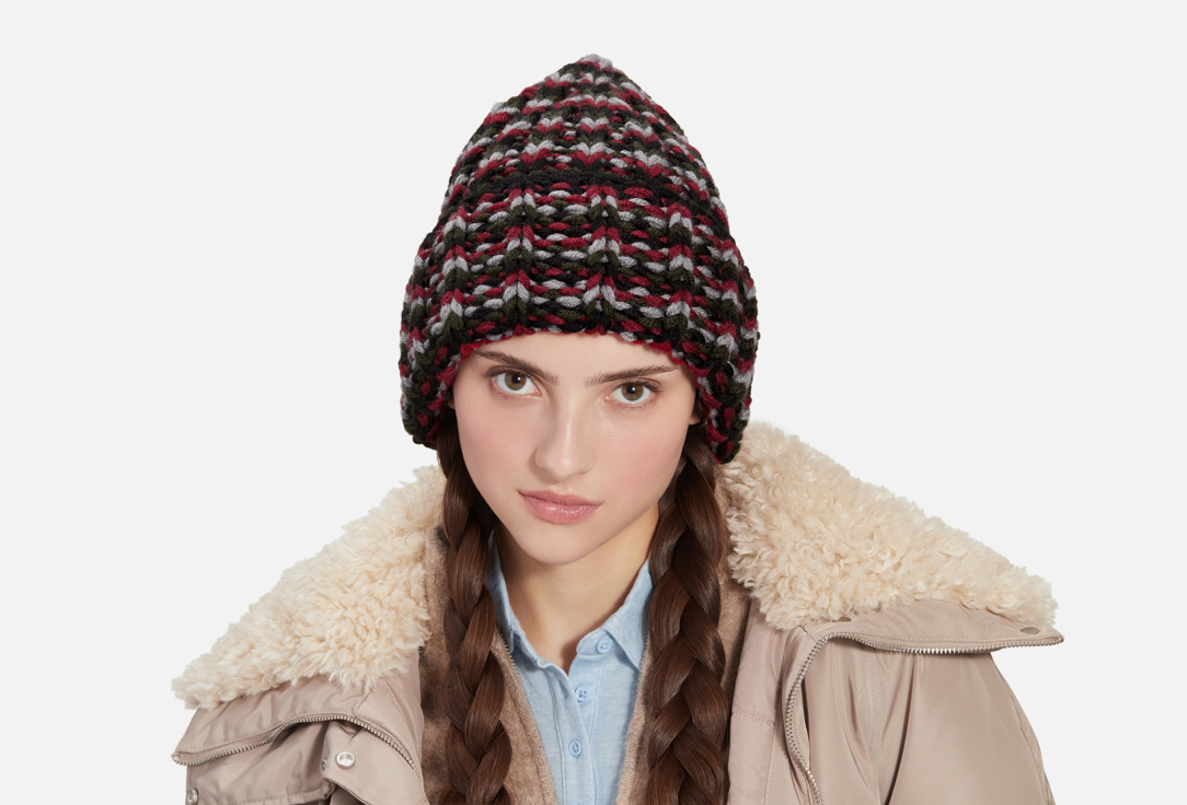 Изображение товара Объемная норма в тонкую полоску шапка Check Ya Head из шерсти и акрила