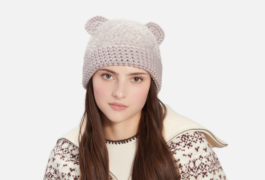 Изображение товара Шапка с ушками Check Ya Head ручной работы из шерсти и акрила