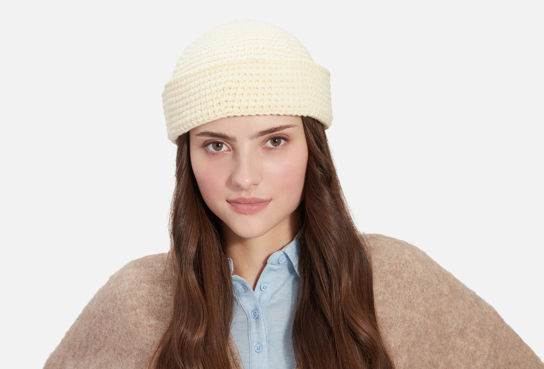 Изображение товара Шапка морячка ручной работы из шерсти и полиамида, унисекс, зимняя