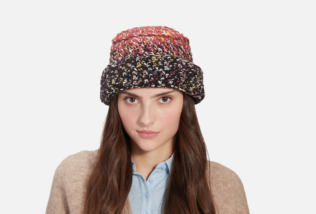 Изображение товара Стильная зимняя шляпа с закручивающимися полями и эффектом омбре