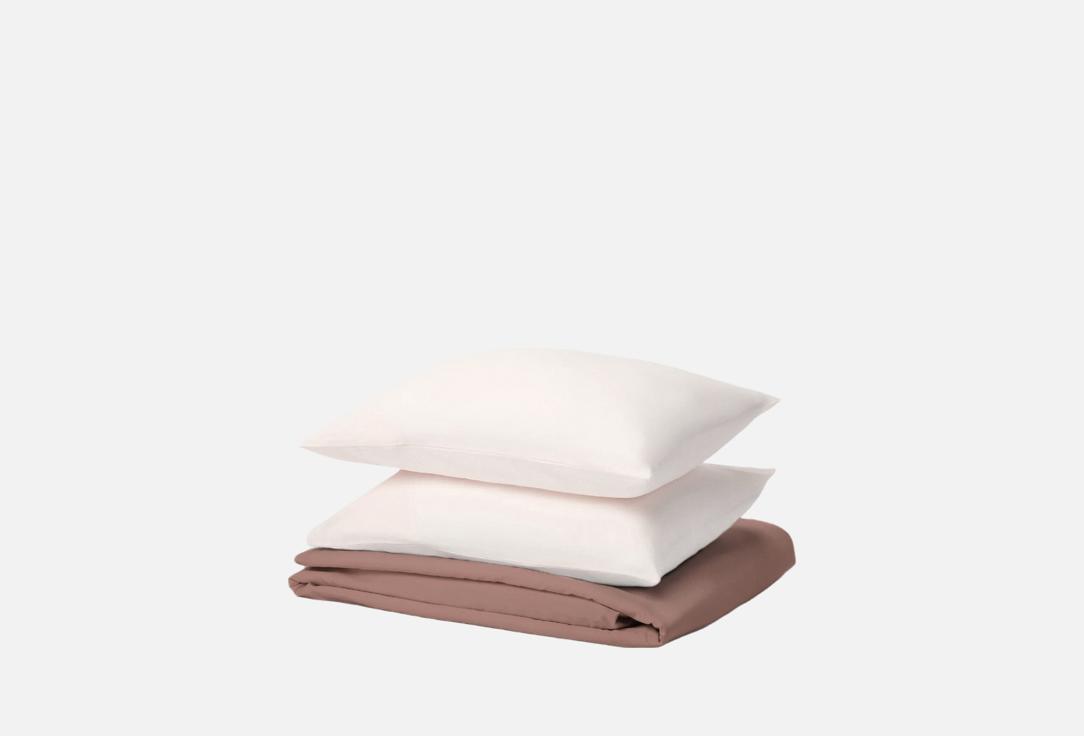 Изображение товара Комплект постельного белья COZY AND COZY sateen mocha mousse, кофейный, розовый, полутораспальный
