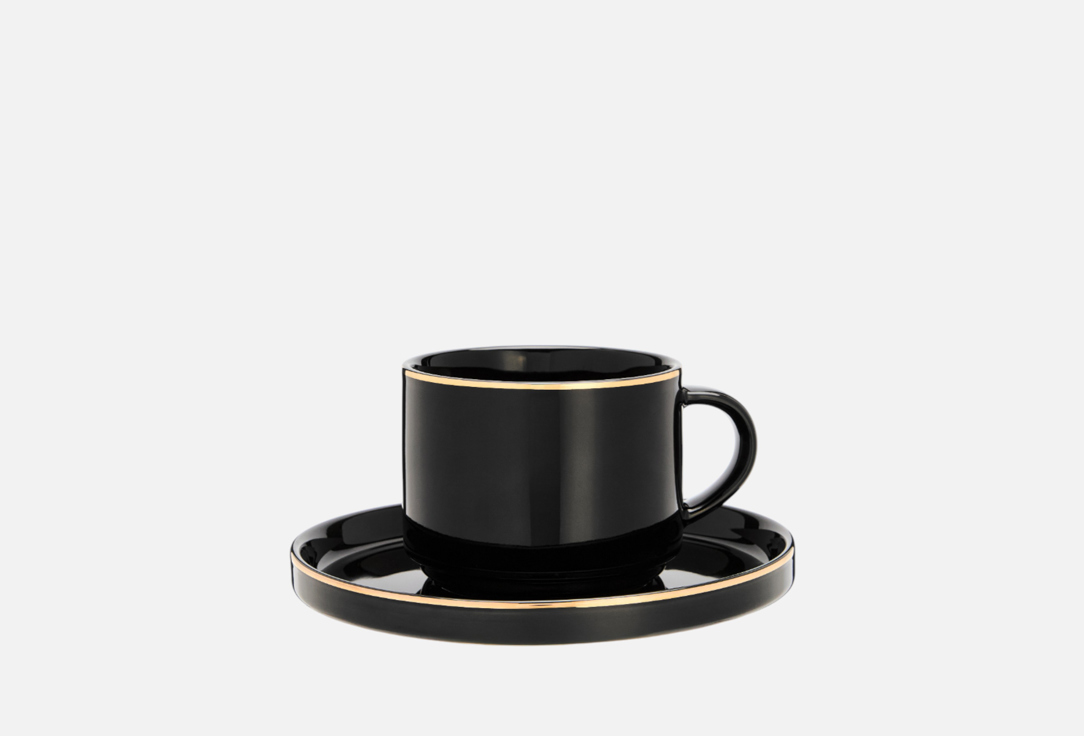 

Чайная пара DOMENIK, Черный, BLACK GOLD 200 мл