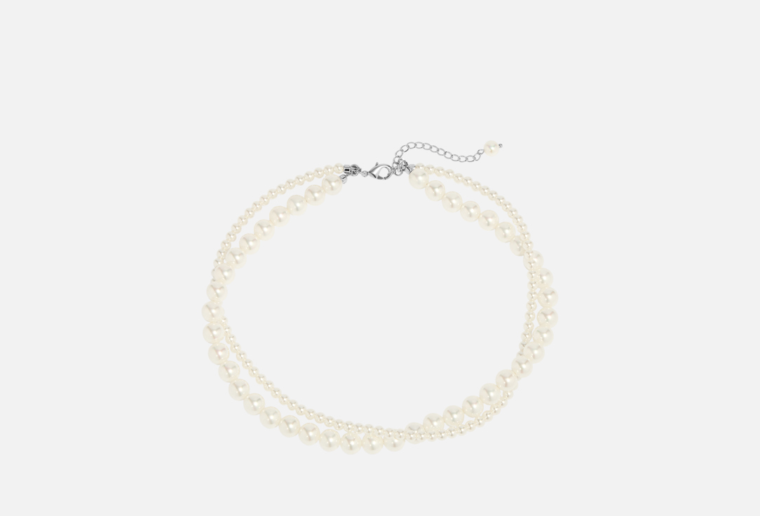 Изображение товара Колье DreamElephant Дрим из стеклянного жемчуга с серебристой фурнитурой