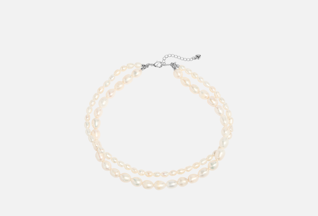 Изображение товара Колье из натурального жемчуга DreamElephant Диана 35 см + регулятор серебристое