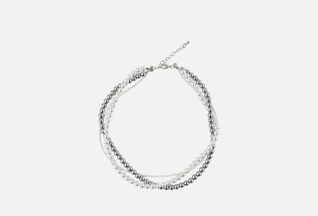 Изображение товара Колье 19.stone косичка из гематина и майорки