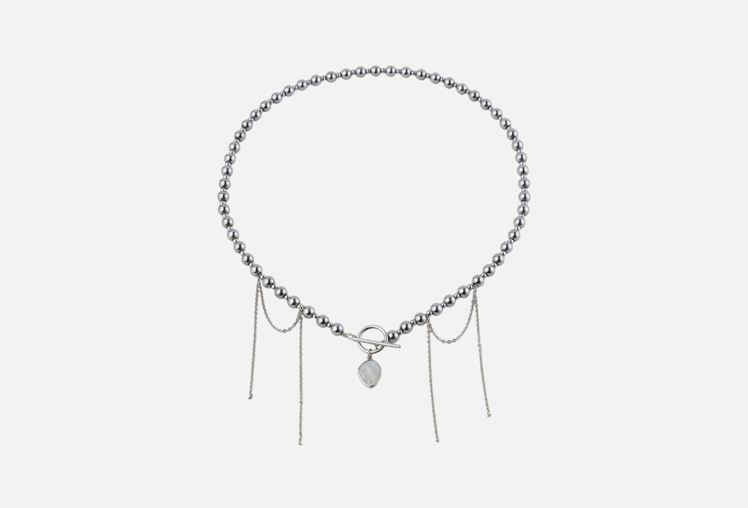 Изображение товара Колье 19.stone косичка из гематина и майорки