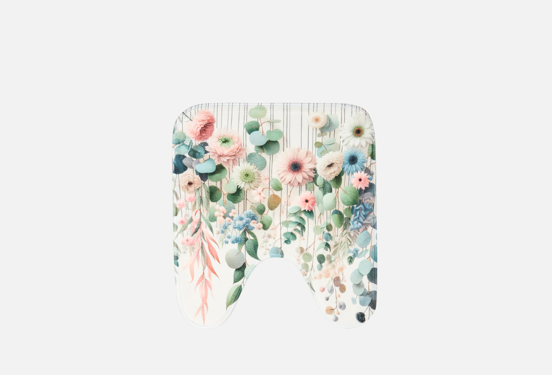 

Коврик для туалета JOYARTY, Принт, Нежные цветы и эвкалипт, 50x50 см 1 шт