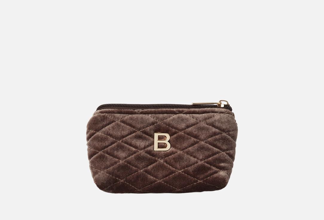 Изображение товара Элегантная косметичка из бархата и атласа Сияющий топаз для путешествий и повседневного использован