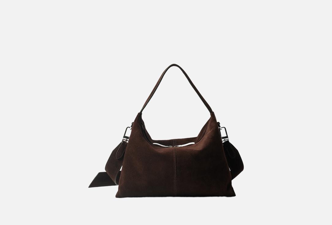 Изображение товара Замшевая женская сумка-хобо Afina 717 с ремнем и металлическими ножками