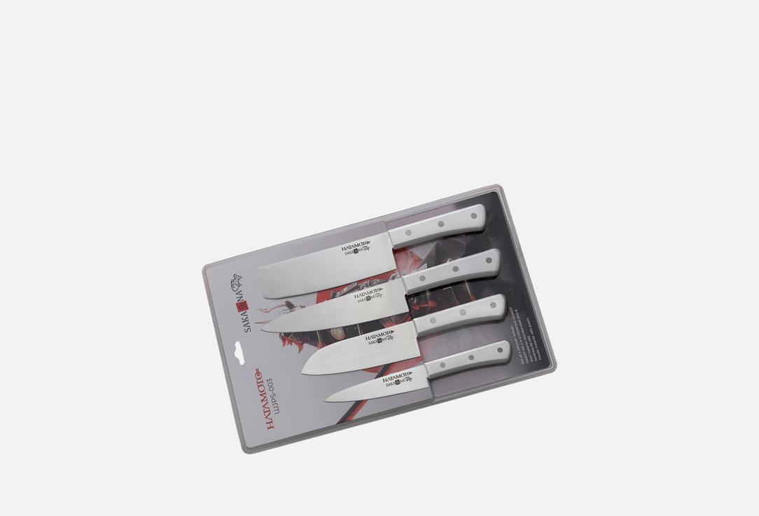 

Набор кухонных ножей HATAMOTO, Серебряный, Поварская четверка, JPS-003 4 шт