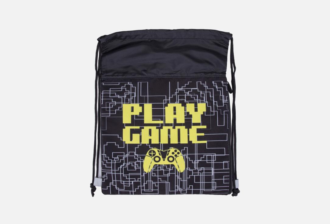 Изображение товара Детский мешок для обуви Котофей черно-желтый водоотталкивающий размер 35х45х2 см