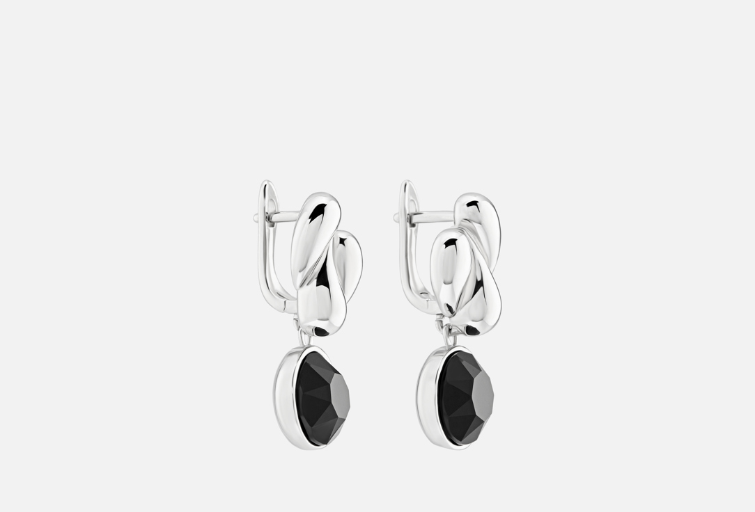 Изображение товара Серьги DAMKA black mirror родированые со стеклом для женщин 2,5 см