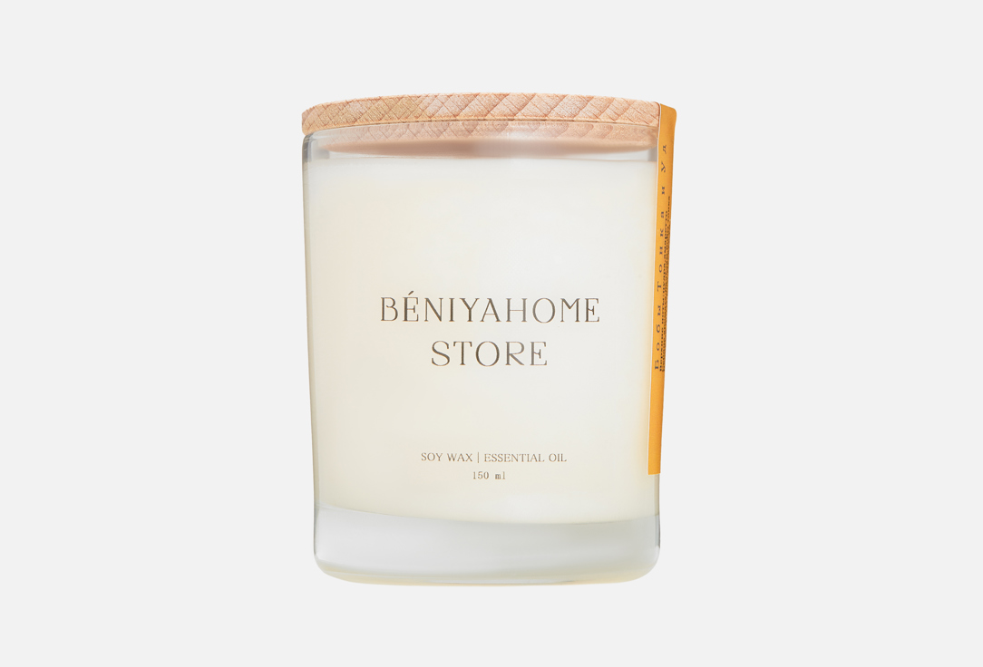 Изображение товара Ароматическая свеча BÉNIYA HOME STORE с нотами амаретто, бобы тонка и уд, 150 мл