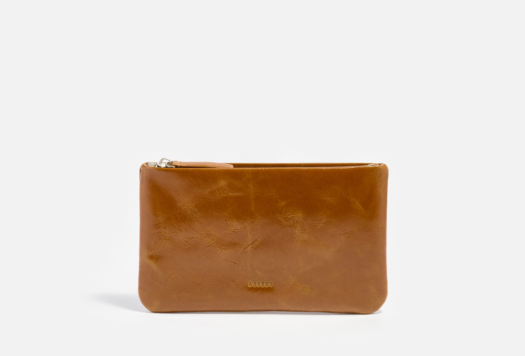 Изображение товара Кейс для косметики из натуральной кожи Askent коричневый компактный