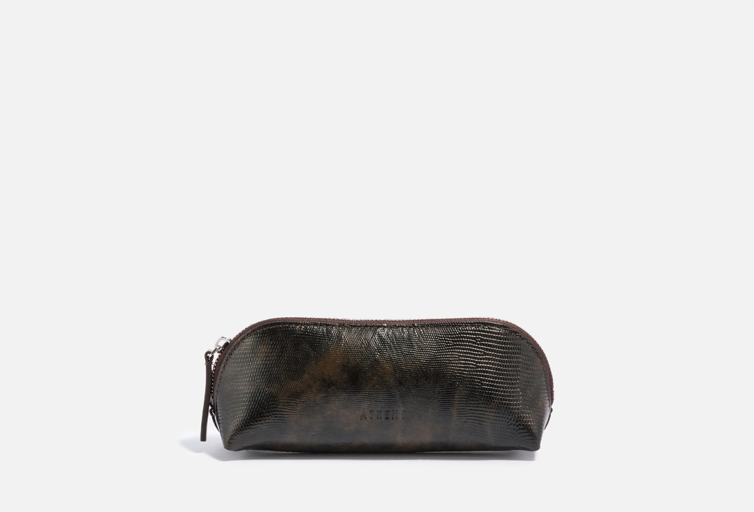 Изображение товара Косметичка Askent коричнево-черная из натуральной кожи