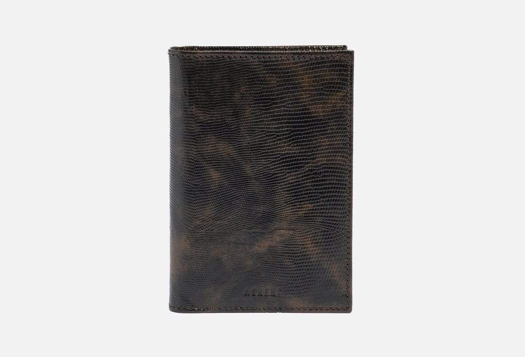 Изображение товара Обложка для паспорта из натуральной кожи Askent коричнево-черная