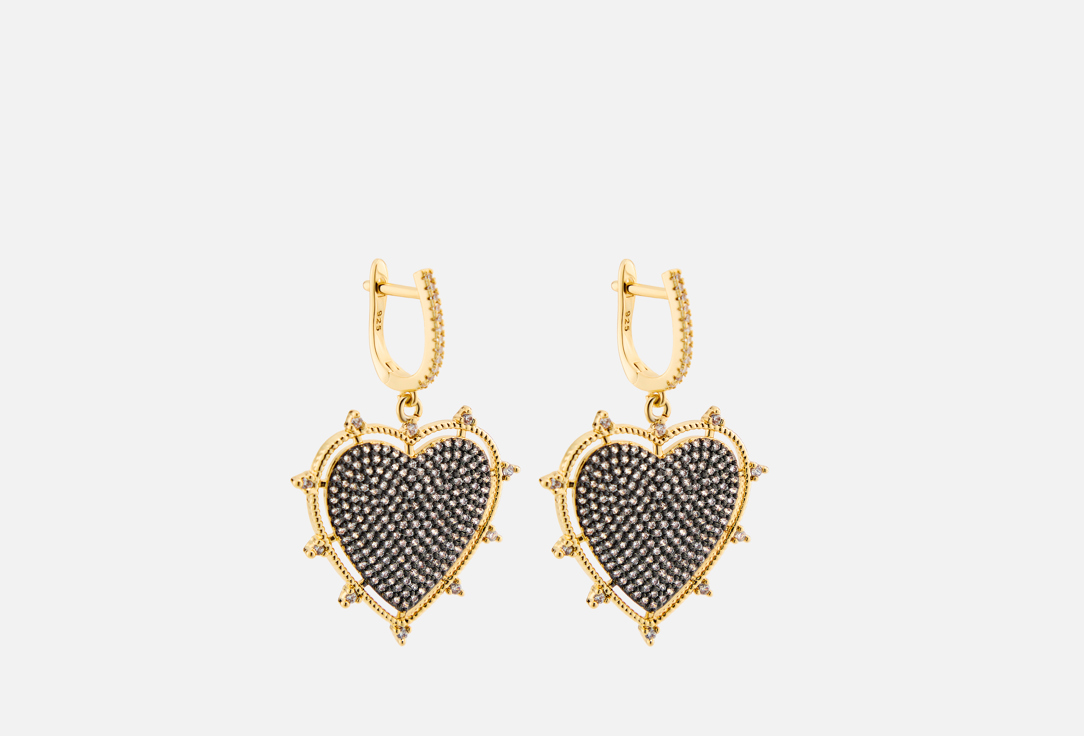 Изображение товара Серьги SAFINA CONCEPT сердце Hrom с фианитами