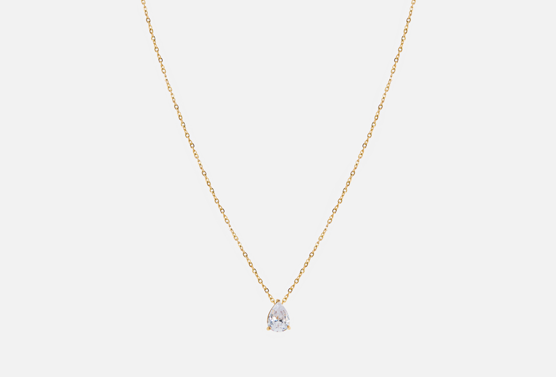 Изображение товара Колье DIANEMUSSON white drop с цирконием золоченое женское украшение