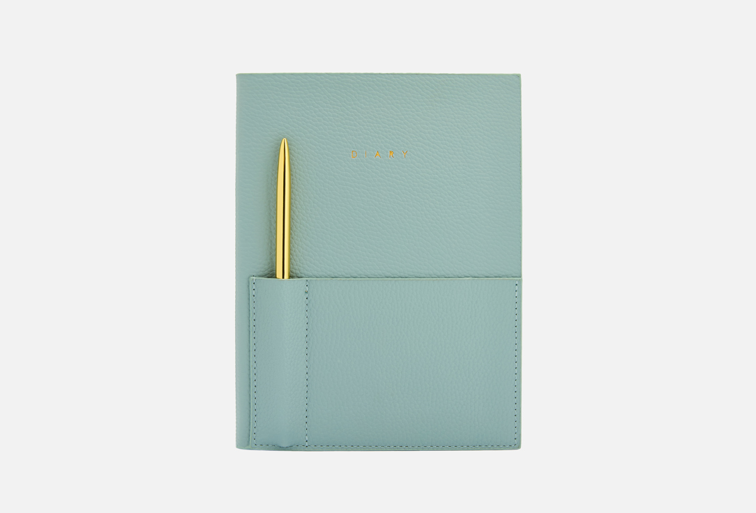 Изображение товара Ежедневник в твердой обложке формата А5 с ручкой и карманом из искусственной кожи