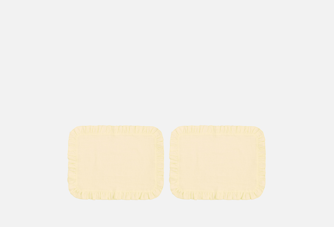 Изображение товара Набор льняных салфеток LenJuLen с рюшами, Butter 35x45