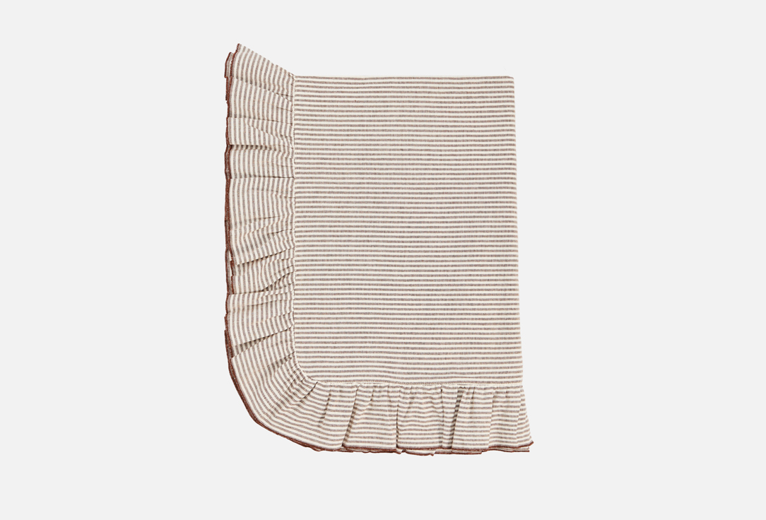 Скатерть LENJULEN С рюшами, Шоколадная полоска 140x200