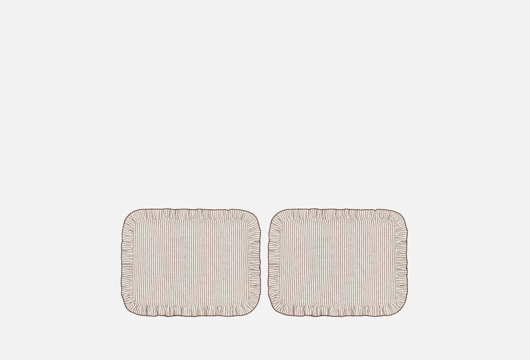 Изображение товара Набор салфеток для сервировки LenJuLen с рюшами, Шоколадная полоска 35х45