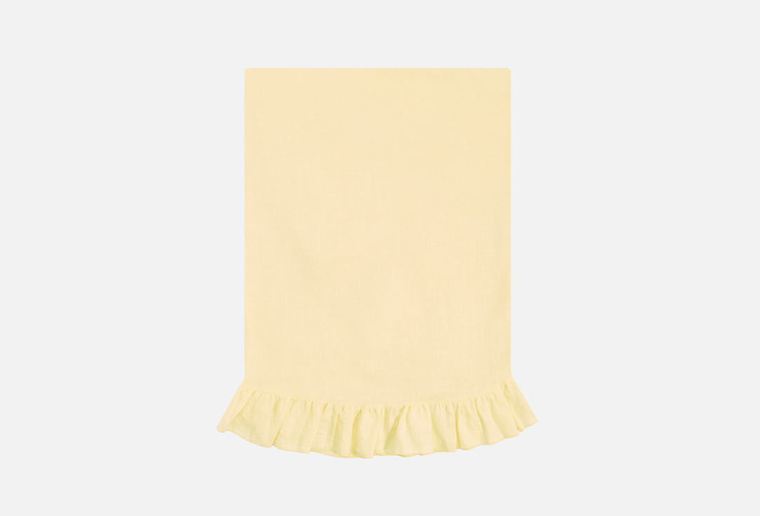Изображение товара Льняная скатерть круглая LenJuLen с рюшами, Butter 150 см