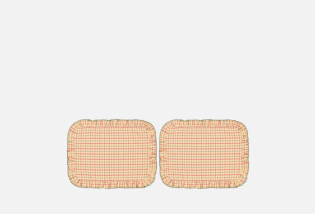 Изображение товара Набор салфеток для сервировки LenJuLen с вышивкой, Клетка разноцветная 35x45