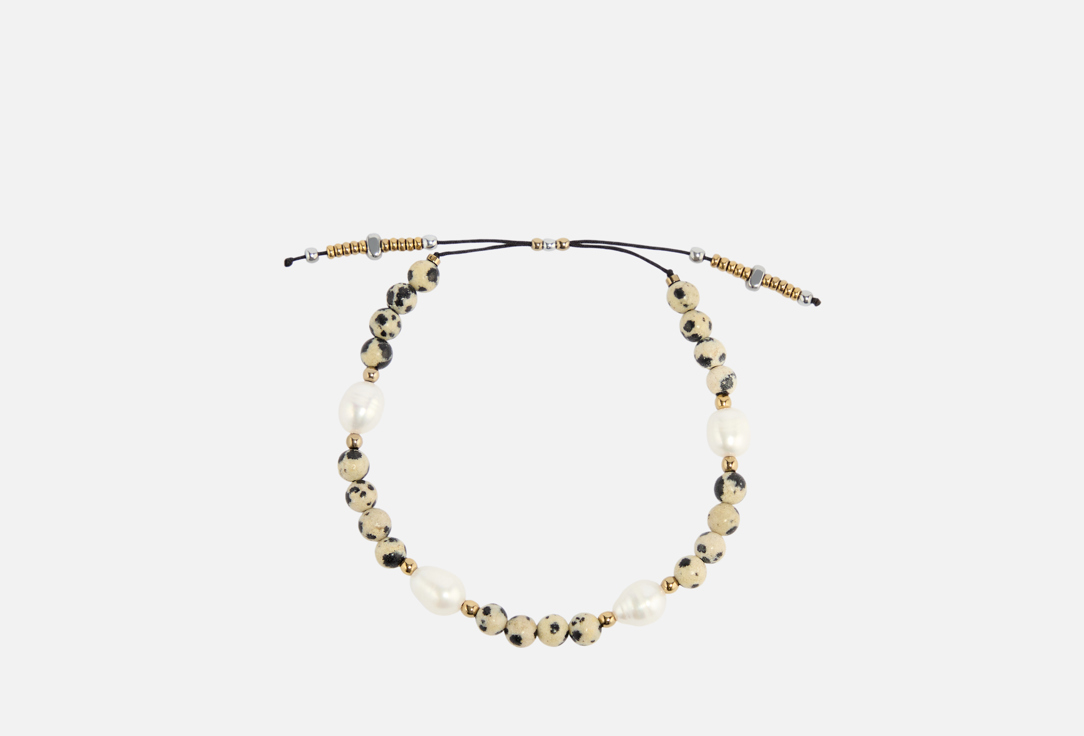 

Браслет SOMETHING SPECIAL, S360 с яшмой-далматин и жемчугом 1 шт