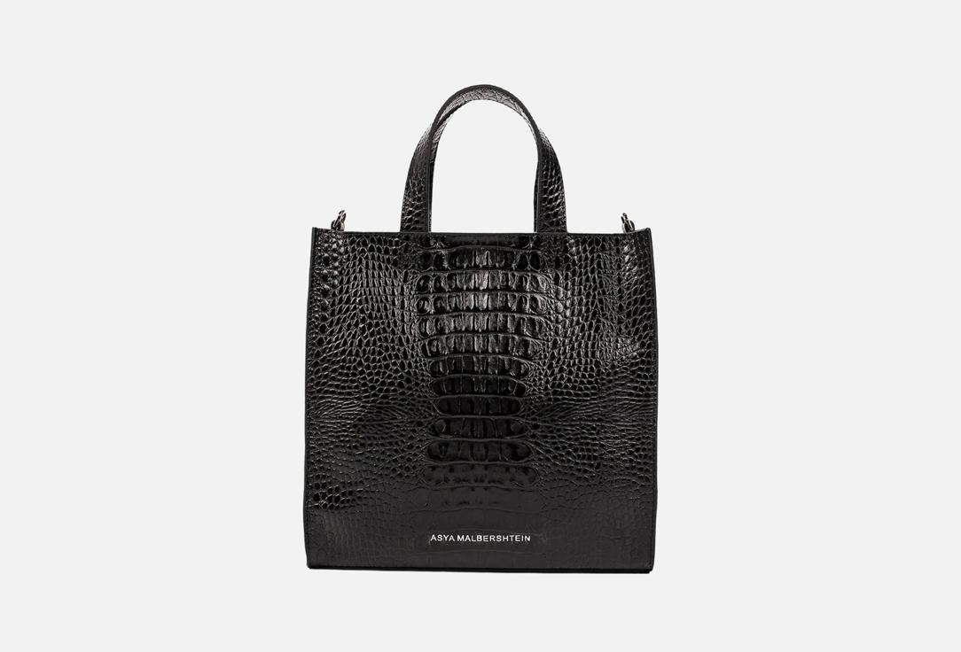Изображение товара Кожаная сумка-шопер ASYA MALBERSHTEIN черный крокодил
