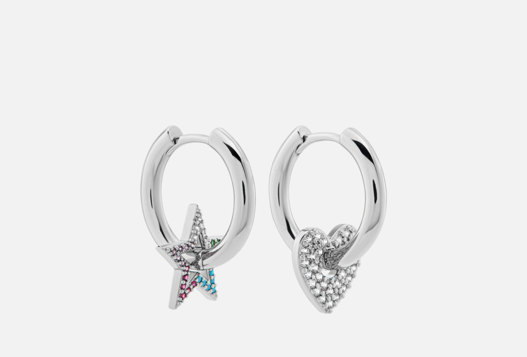 

Серьги OH!CHERRIES, STAR+HEART silver 2 шт