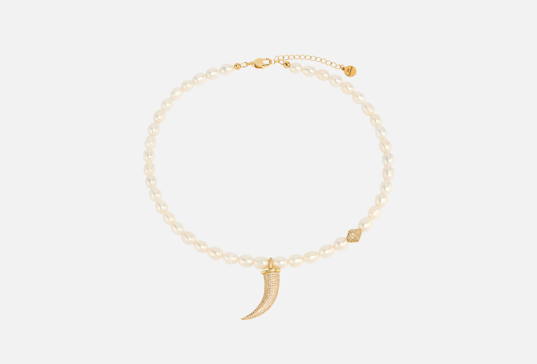 Изображение товара Колье Oh!CHERRIES FANG gold из натурального жемчуга и цирконов для женщин