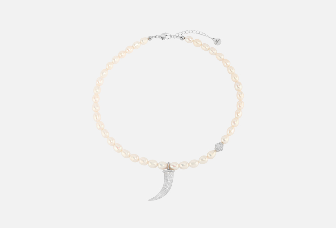 Изображение товара Колье Oh!CHERRIES FANG silver из натурального жемчуга и цирконов для женщин