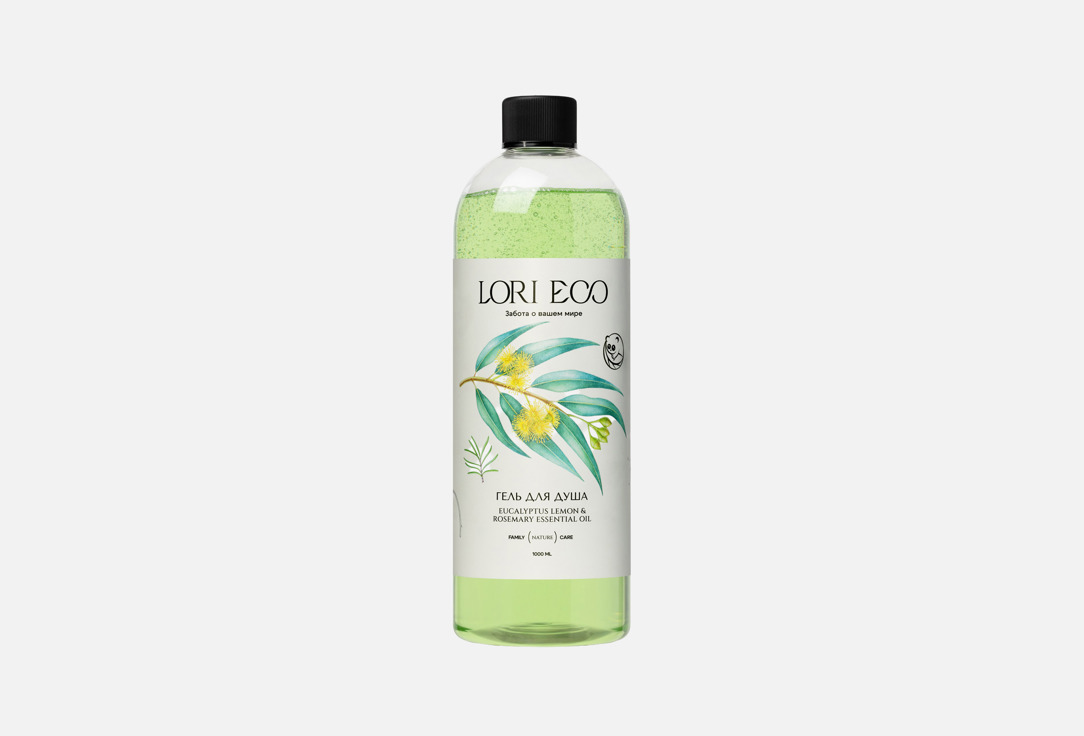 Изображение товара Рефил геля для душа LORI ECO Eucalyptus lemon & Rosemary 1л биоразлагаемый экологичный уход