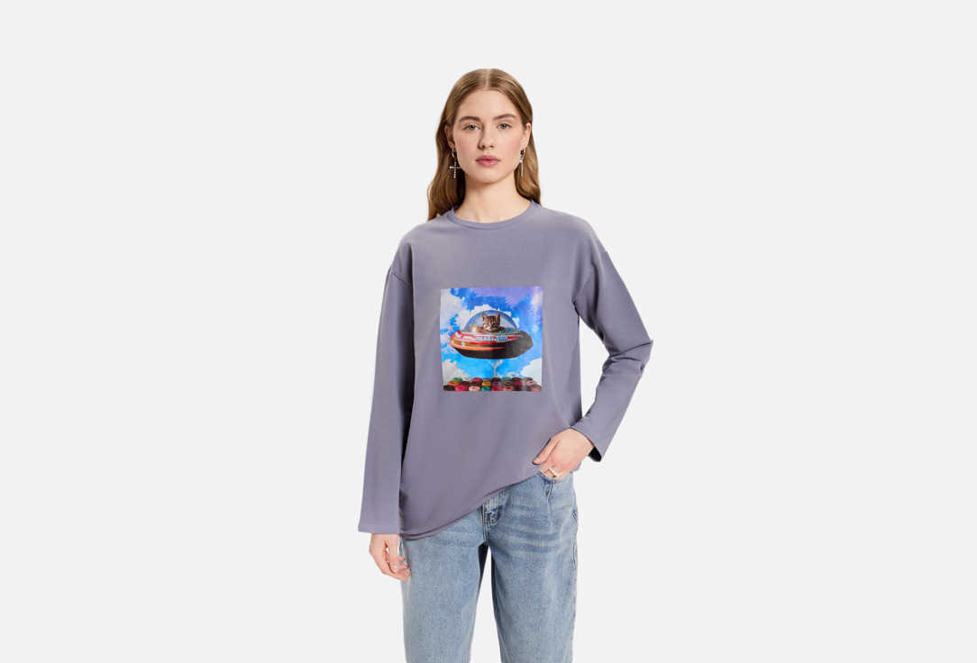 

Лонгслив BASE.STORE, Принт, Space cat S мл