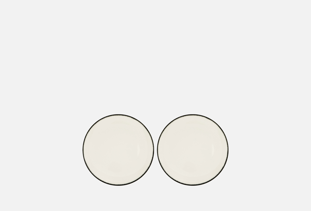 Изображение товара Комплект обеденных тарелок Serax DE, D24 см, кремовый, черный, вариант №1