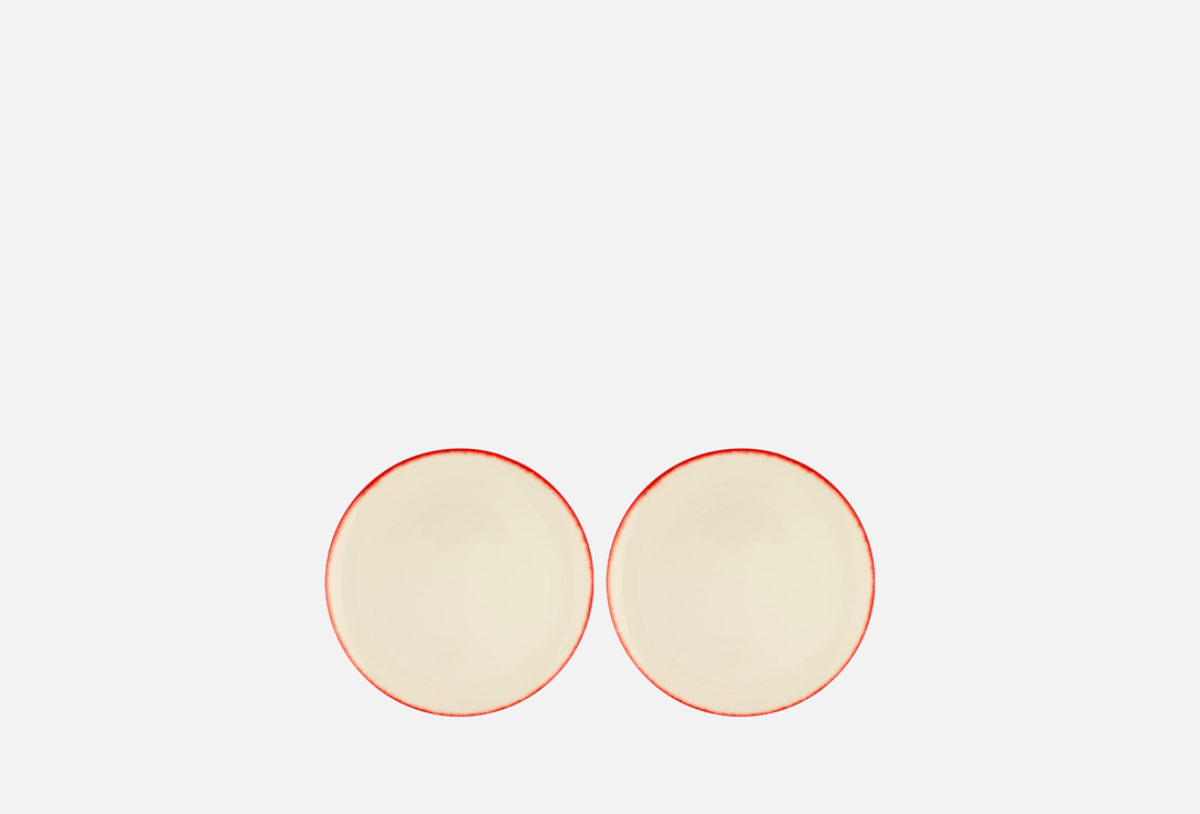 Изображение товара Комплект подстановочных тарелок Serax DE, D28 см, кремовый, красный